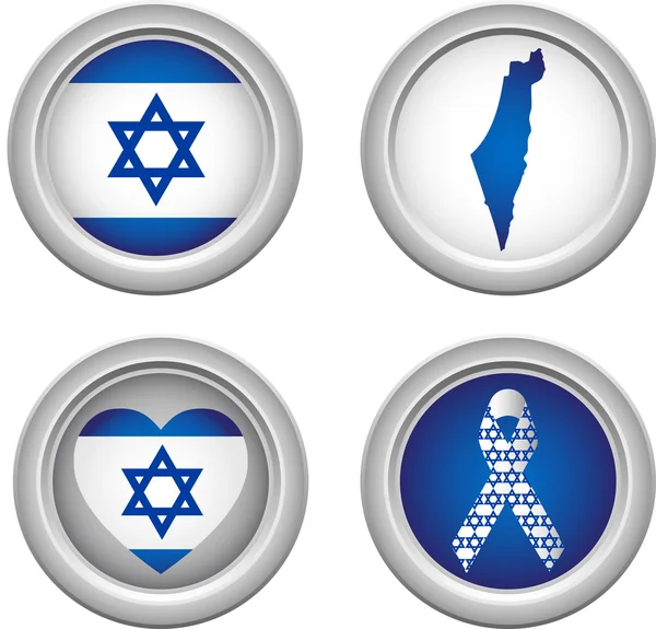 Izrael tlačítka — Stockový vektor