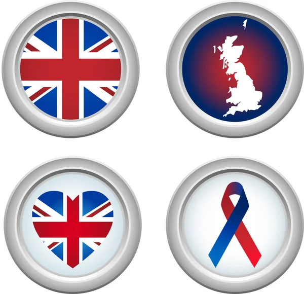 United Kingdom Buttons — Stock Vector