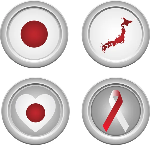 Japonia przyciski — Wektor stockowy