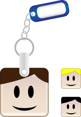 SquareHead Keychain Boy clipart