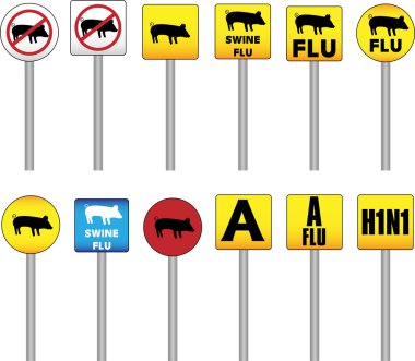 Swine Flu Signs clipart