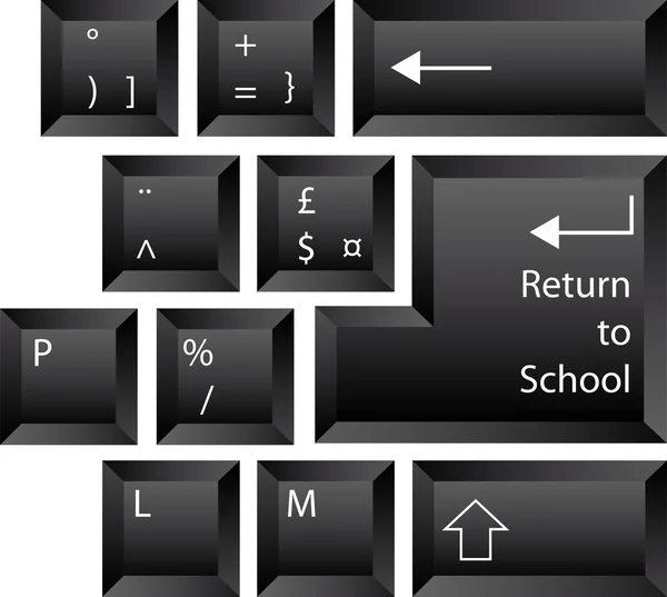 Terug naar school toetsenbord — Stockvector