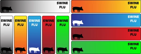 Banners da gripe suína — Vetor de Stock