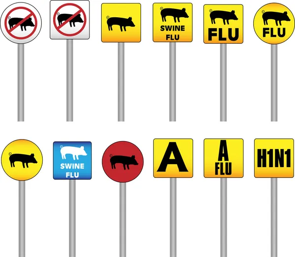Señales de gripe porcina — Archivo Imágenes Vectoriales