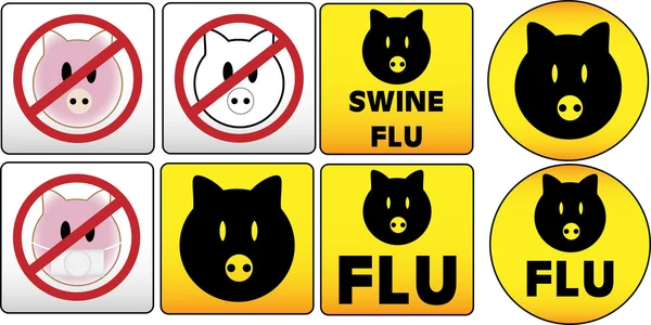 豚インフルエンザのサイン — ストックベクタ