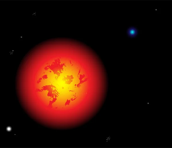 Sun in space — Stock Vector