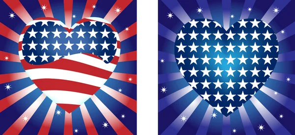 United States Hearts Background — Stock Vector