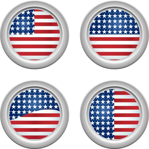 アメリカ ボタン — ストックベクタ