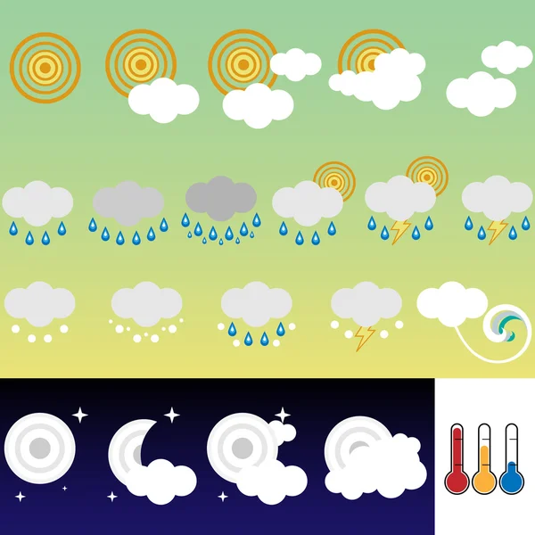 Retro väder ikoner — Stock vektor