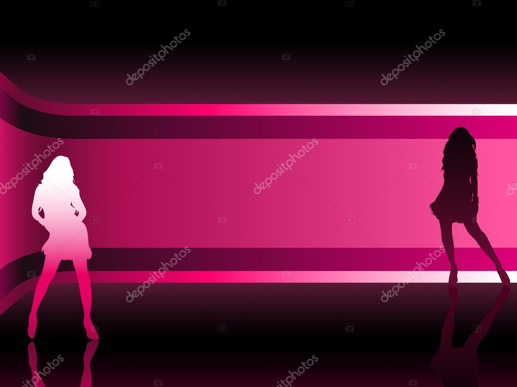 Sexy fashion girl in beautiful and colorful background. Editable Vector Image