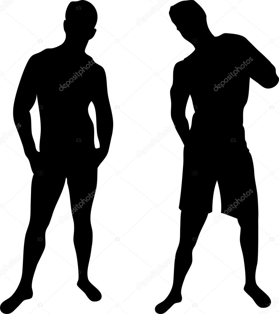 2 sexy men silhouettes