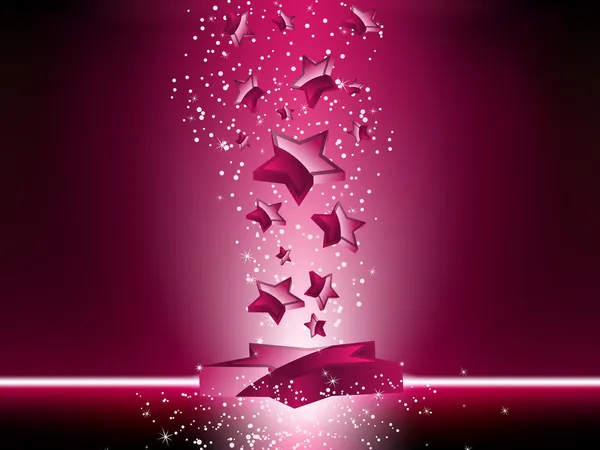 粉色 3d 明星背景 — 图库矢量图片
