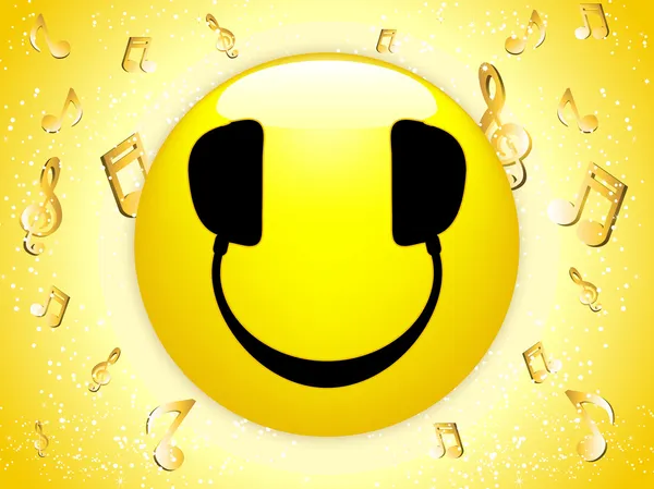 Smiley DJ fond — Image vectorielle
