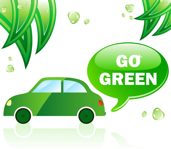 Ir verde Ecología coche — Vector de stock