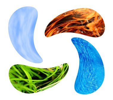 Four natural elements clipart