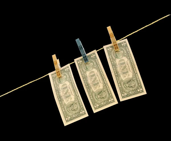 Dólares no fio — Fotografia de Stock