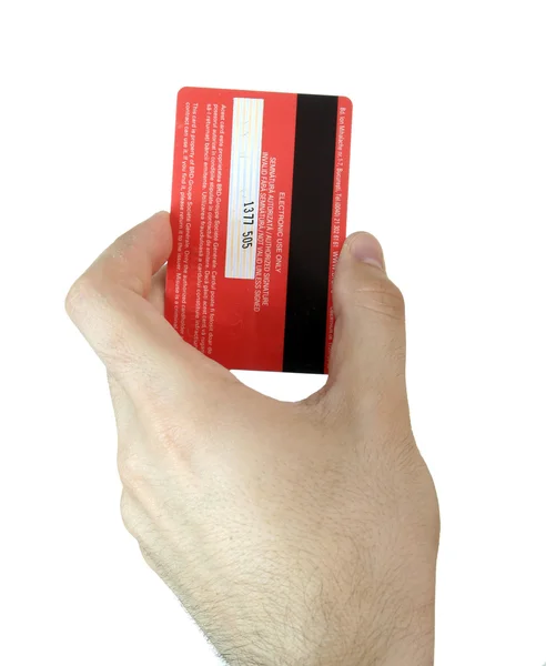 Cartão de crédito vermelho — Fotografia de Stock