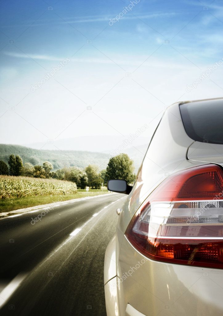 Driving car on highway stock photo. Image of closeup - 71974896