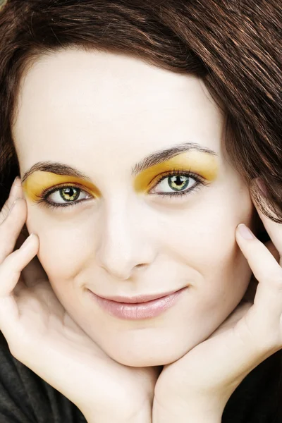 Жінка з зеленими очима — стокове фото