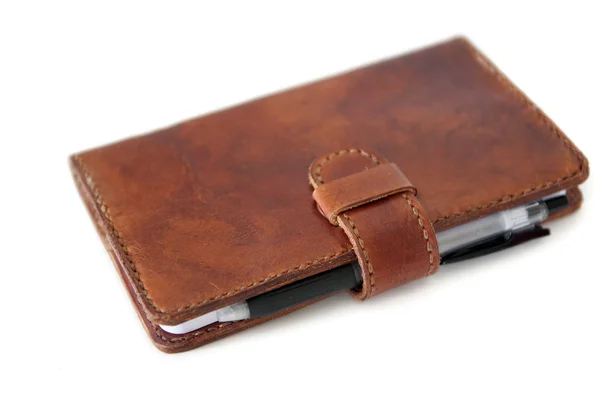 stock image Leather diary system