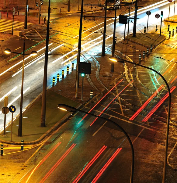 Stock image Street in the night, wetting