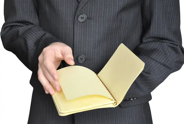 Young man with notepad