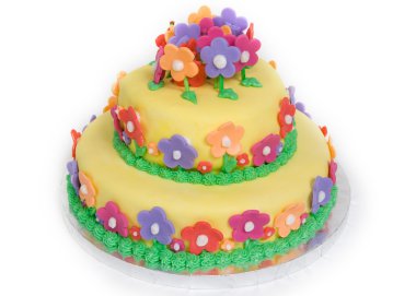 Spring Flower Cake on White clipart