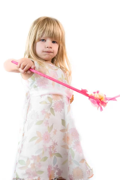 Little Blond Girl Playing — Stock Photo, Image