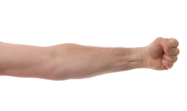 Isolerade arm med knytnäve Stockbild