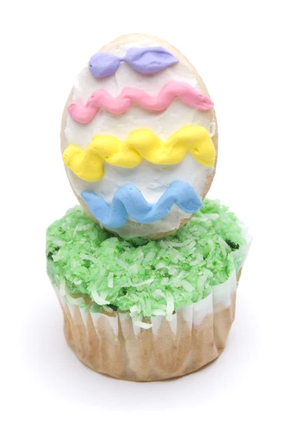 Pasen cupcake op wit — Stockfoto