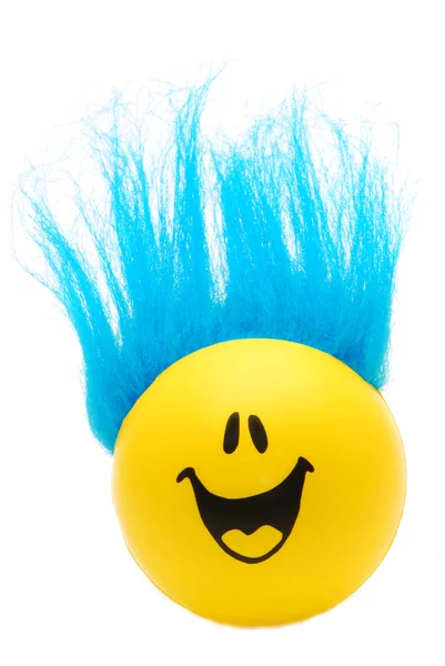 파란 머리와 함께 행복 한 얼굴 — 스톡 사진