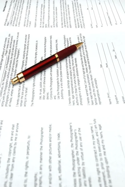 stock image Red Pen and Contracts
