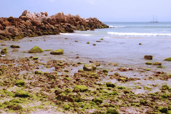 stock image Boat Anchored Off of Seashore