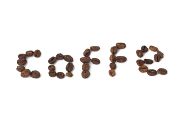 Inscrição de café de grãos de café — Fotografia de Stock