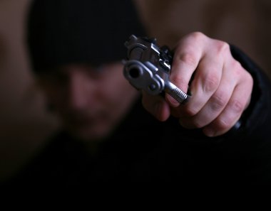 Man with a gun clipart
