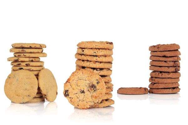 Çikolata parçalı kurabiye seçimi — Stok fotoğraf
