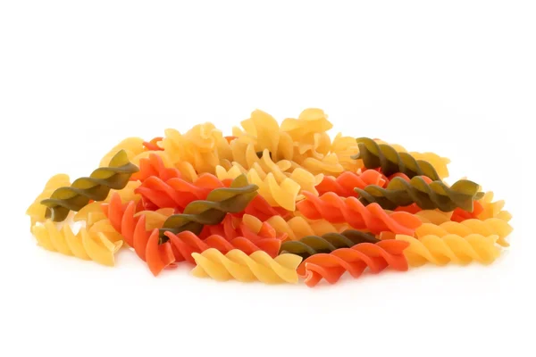Tricolor de massa Fusilli — Fotografia de Stock