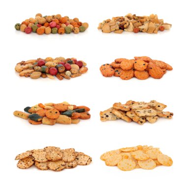 Japanese Rice Cracker Selection clipart