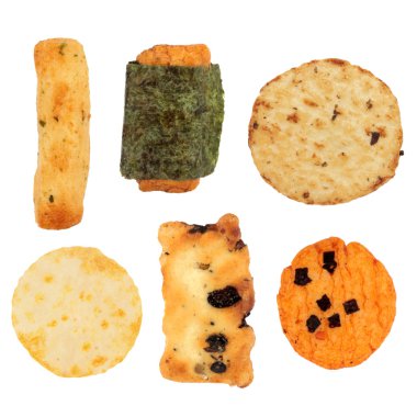 Japanese Rice Cracker Selection clipart