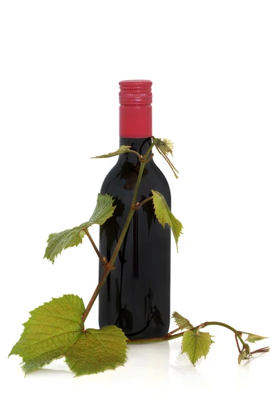Vino Rosso e Foglie d'Uva — Foto Stock