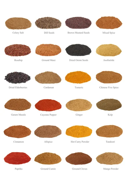 Spice collectie met titels — Stockfoto