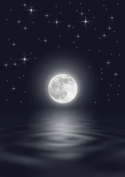 Ομορφιά της Σελήνης και των αστέρων — Φωτογραφία Αρχείου