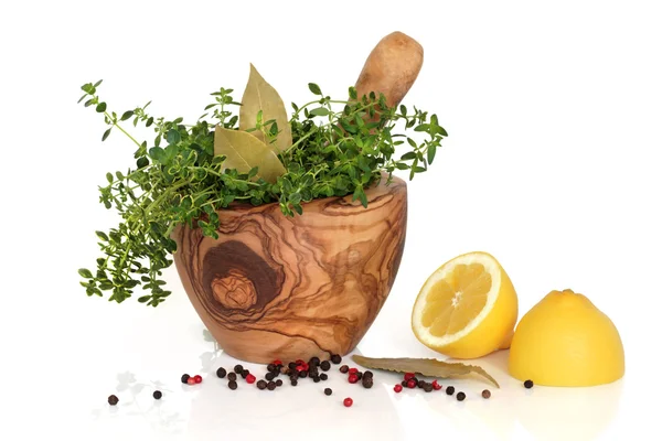 Herbs, Spices and Lemons — Stock Photo, Image
