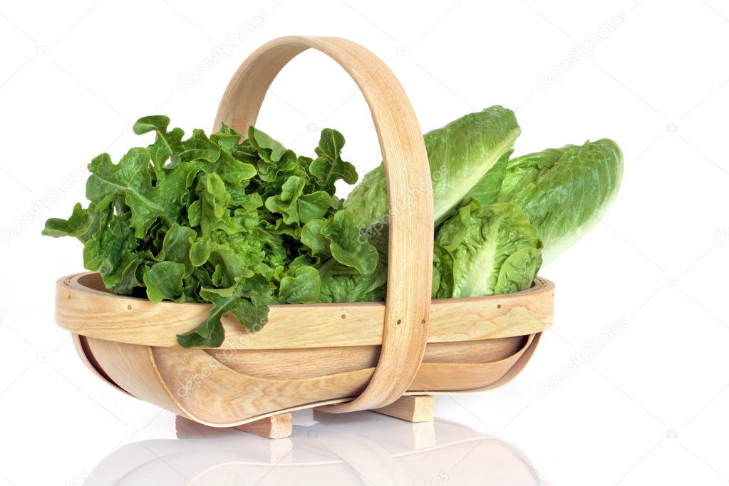 Lettuce Varieties in Rustic Basket