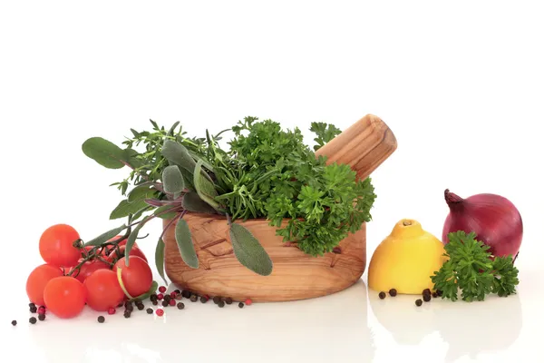 Herbs and Vegetable Selection — Stock Photo, Image