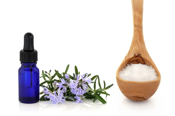 Rosemary herb a mořské soli — Stock fotografie