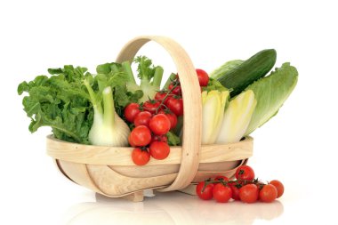 Salad Vegetables in a Basket clipart