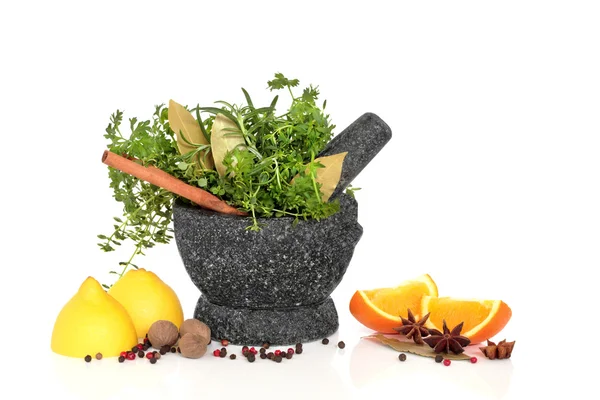 Herb, Spice and Fruit Selection — Stock Photo, Image