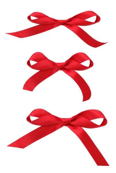 Červená stuha bows — Stock fotografie