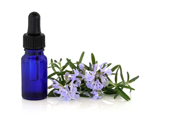Rosemary Herb Essence and Flowers — Stock Photo, Image